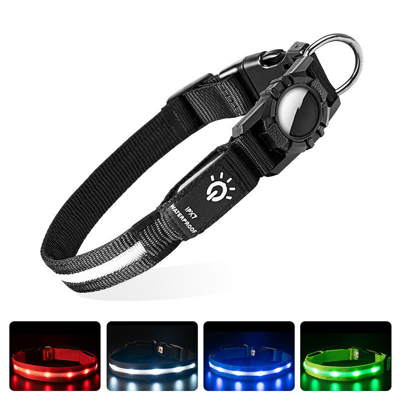 Waterproof collar for dogs-Light up and tag compatible