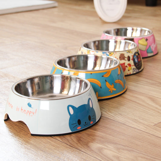 Stainless steel dog and cat bowl